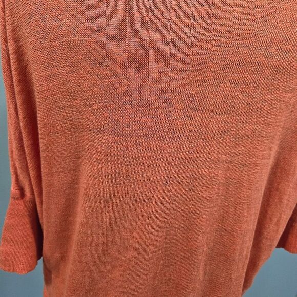 🐢 J.CREW Orange Linen Drop Shoulder Swing Sweater  Sz Small - Picture 9 of 12
